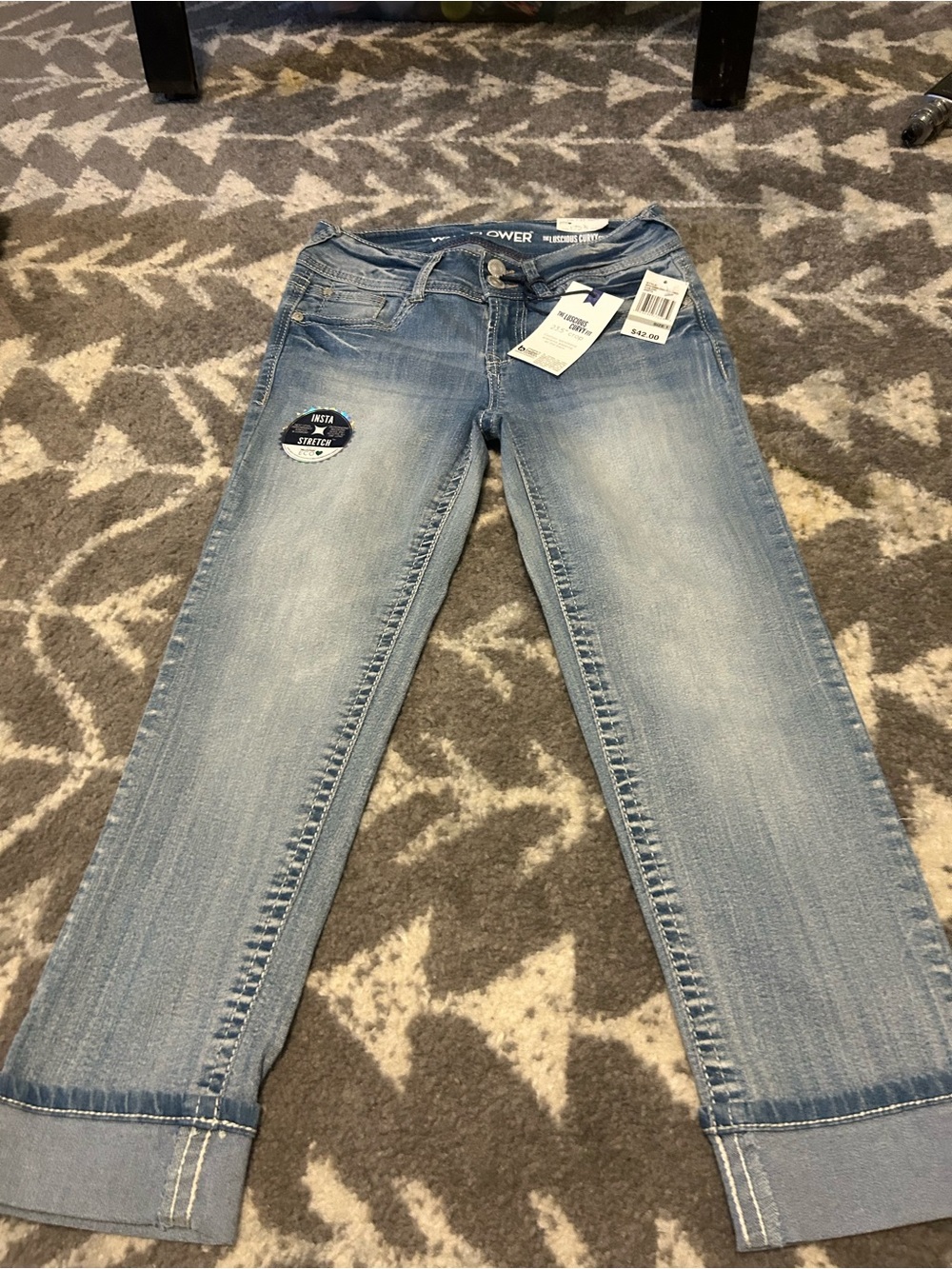 Wallflower Light Blue Cropped Straight Jeans